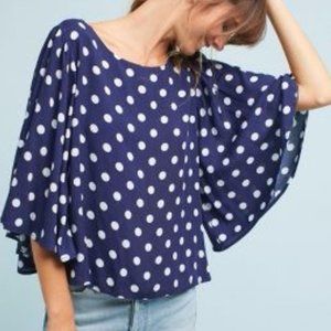 Anthropologie Isla Maude Tia Blouse Polka Dot M